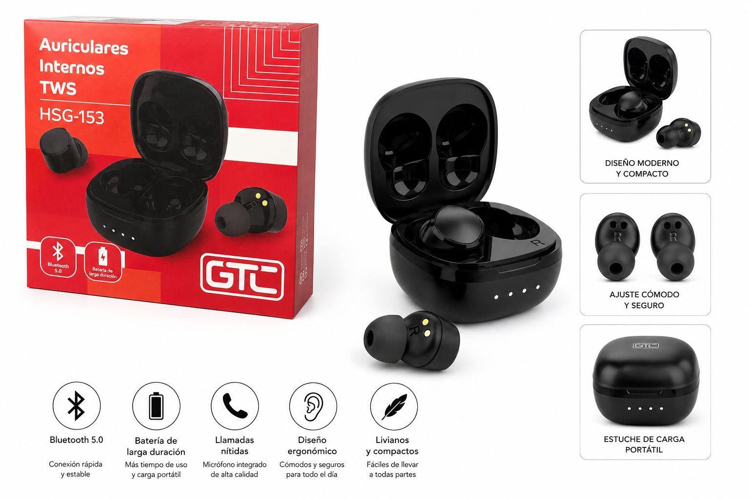 Auriculares Bluetooth Inalámbricos GTC TWS HSG-153